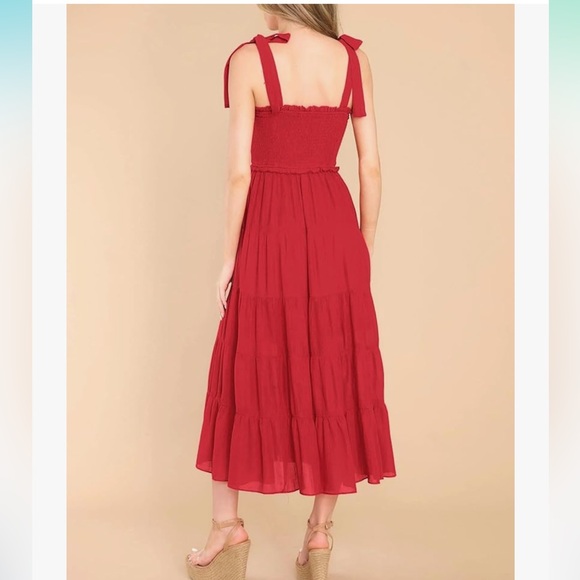 R.Vivimos Women's Summer Cotton Adjustable Straps Flowy A Line Midi Dress, lg - Picture 4 of 4